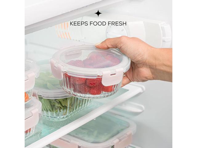 JoyJolt 24pc Borosilicate Glass Storage Containers with Lids 12 Airtight/Freezer Safe Food Storage Containers for Pantry and Kitchen Meal Prep...