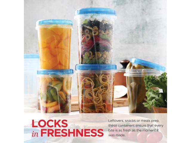 10 Pack Leakproof Freezer Containers for Food with Twist Top Lids - 32 Oz BPA Free Reusable Plastic Soup Containers with Screw On Lids - Ideal for...