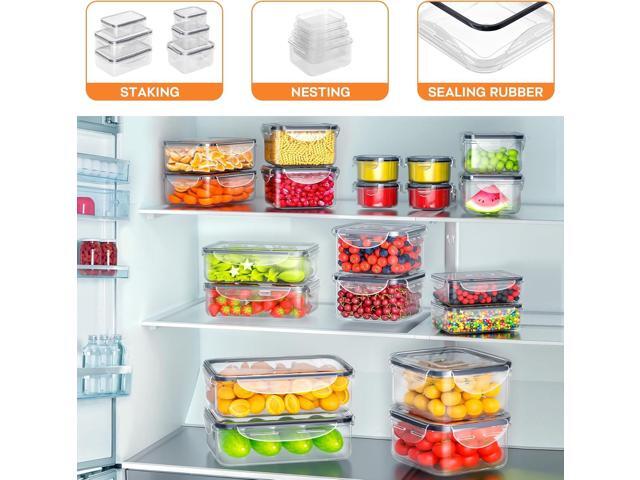 40 PCS Food Storage Containers with Lids Airtight (20 Containers & 20 Lids), Plastic Storage Meal Prep Container-Stackable 100% Leakproof &...