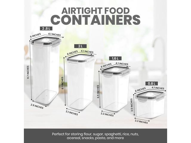 KICHLY Airtight Food Storage Containers With Lids (24 Pack) - Pantry Organizers - Pantry Storage - For Cereal & More
