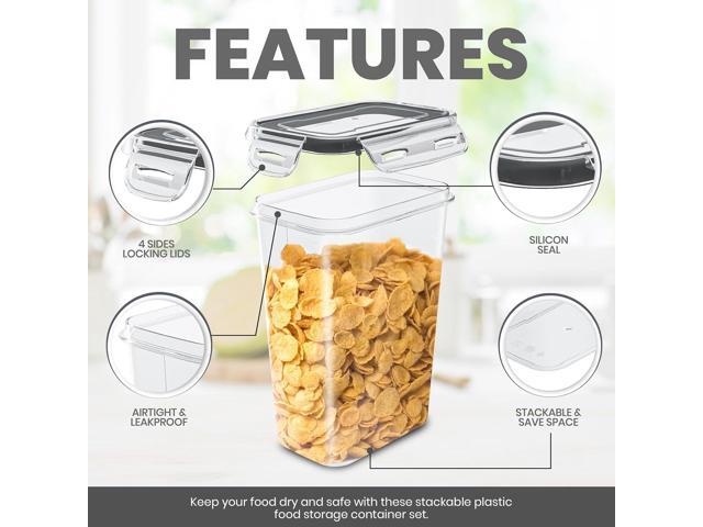KICHLY Airtight Food Storage Containers With Lids (24 Pack) - Pantry Organizers - Pantry Storage - For Cereal & More