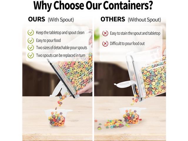 Skroam 4PCS Cereal Containers Storage [4L/135.2 oz], Airtight Food Storage Containers with Pour Spout for Kitchen & Pantry Organization Storage,...