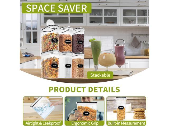 Skroam 4PCS Cereal Containers Storage [4L/135.2 oz], Airtight Food Storage Containers with Pour Spout for Kitchen & Pantry Organization Storage,...