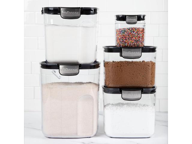 ProKeeper+ Airtight Food Storage Container Set Clear Plastic Flour and Sugar Canister Set with Magnetic Accessories for Kitchen Organization...