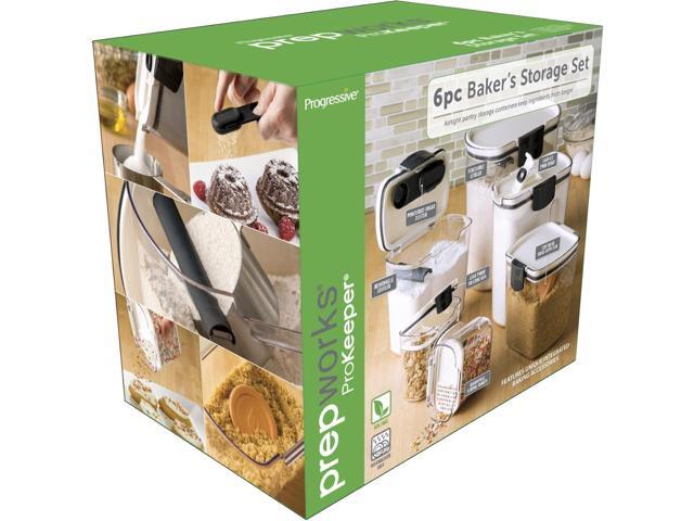 Progressive ProKeeper Baker's Airtight Kitchen Storage Canister Container Set for Flour, Sugar & More, Keeps Ingredients Fresh, with Accessories...