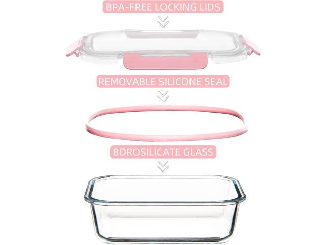 12 Pack Glass Storage Containers with Lids, Leak-Proof Meal Prep Containers, Dishwasher/Microwave/Oven/Freezer Safe Glass Food Storage Containers...