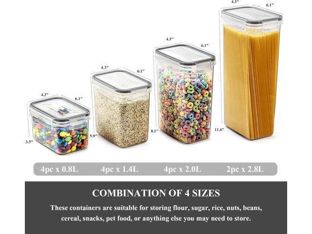 Wildone Airtight Food Storage Containers with Lids, 14PC Plastic Kitchen Storage Containers for Pantry Organization and Storage, Cereal, Flour and...