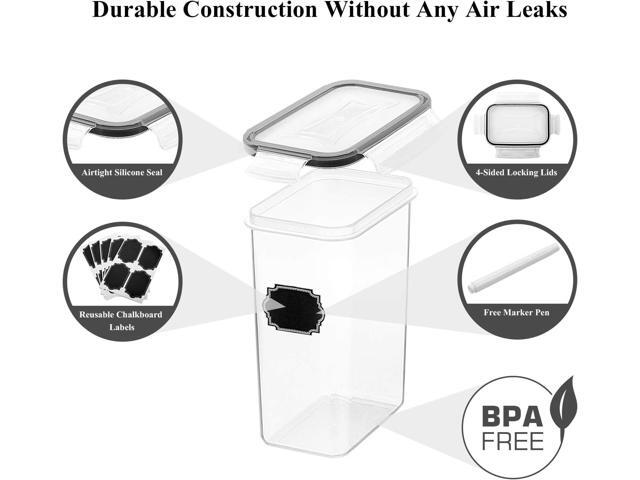 Wildone Airtight Food Storage Containers with Lids, 14PC Plastic Kitchen Storage Containers for Pantry Organization and Storage, Cereal, Flour and...