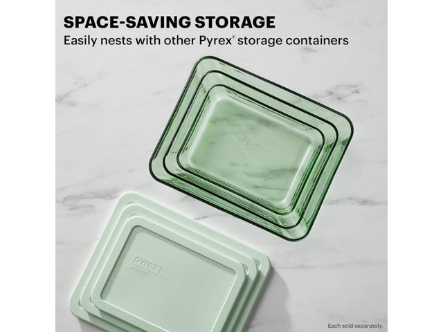 Pyrex Colors Tinted (11 Cup) Large Rectangular Food Storage Container, Snug Fit Non-Toxic Plastic BPA-Free Lids, Freezer Dishwasher Microwave Safe