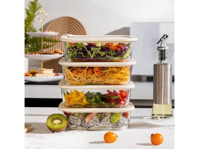 Urban Green Glass Food Storage Containers with Glass Lids, Microwave Safe Food Container Set, Airtight Food Container Set, LeakProof, 100% Plastic...