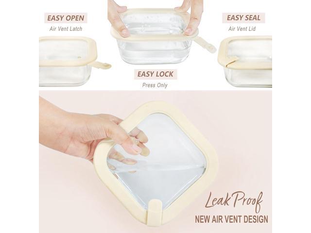 Urban Green Glass Food Storage Containers with Glass Lids, Microwave Safe Food Container Set, Airtight Food Container Set, LeakProof, 100% Plastic...