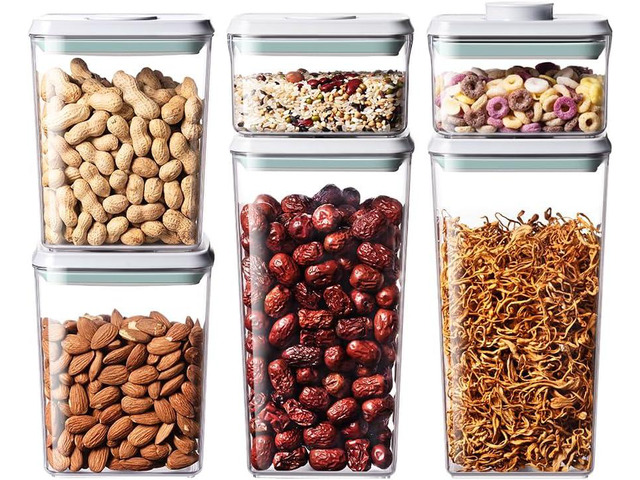 Pop Food Storage Containers Set, 6Pcs Airtight Containers with Lids for Kitchen Pantry Organizers and Storage,One Button Opening BPA-Free Food...
