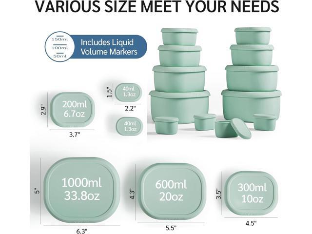 ISSEVE 12Pcs/Set Nesting Silicone Food Storage Containers with Lids, BPA Free Reusable Meal Prep Silicone Containers Airtight, Freezer Dishwasher...