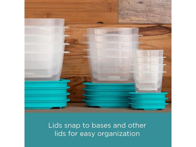 Rubbermaid 38-Piece Food Storage Containers with Snap Bases for Easy Organization and Lids for Lunch, Meal Prep, and Leftovers, Dishwasher Safe,...
