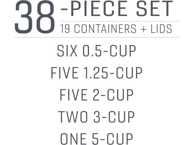 Rubbermaid 38-Piece Food Storage Containers with Snap Bases for Easy Organization and Lids for Lunch, Meal Prep, and Leftovers, Dishwasher Safe,...