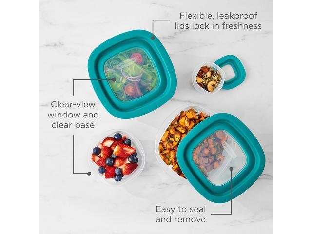 Rubbermaid 38-Piece Food Storage Containers with Snap Bases for Easy Organization and Lids for Lunch, Meal Prep, and Leftovers, Dishwasher Safe,...