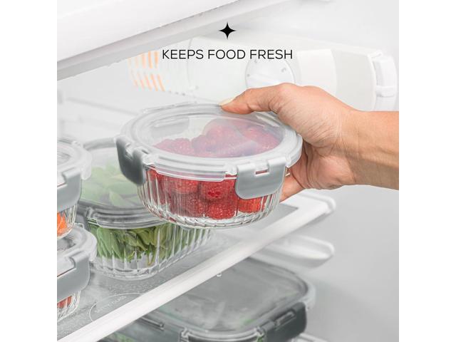 JoyJolt 24pc Borosilicate Glass Storage Containers with Lids 12 Airtight/Freezer Safe Food Storage Containers for Pantry and Kitchen Meal Prep...