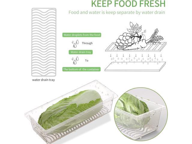 SILIVO Fruit Storage Containers for Fridge (3 Pack) - 1.5L Produce Saver Containers for Refrigerator with Removable Drain Tray Keep Fresh for...