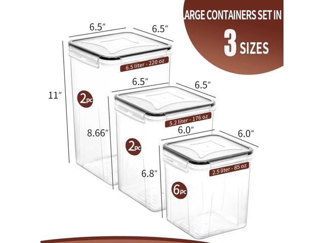 Skroam Large Airtight Food Storage Containers with Lids, 10 Pack Cereal Containers Storage Set - BPA Free Pantry Organizers and Storage for Flour,...
