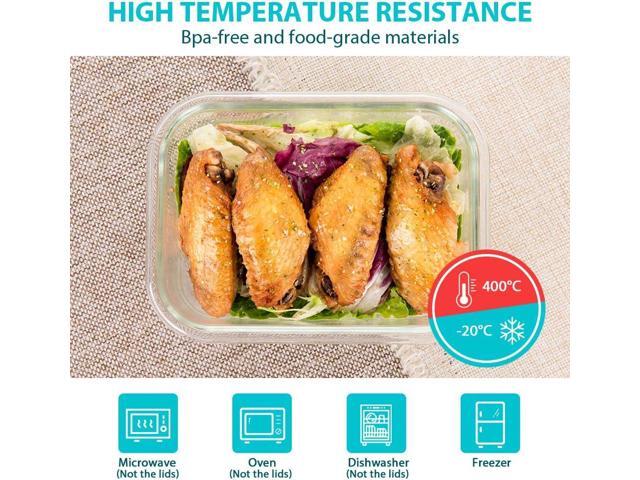 Bayco Glass Food Storage Containers with Lids, [24 Piece] Meal Prep, Airtight Bento Boxes, Leak Proof (12 lids & 12 Containers) - Blue