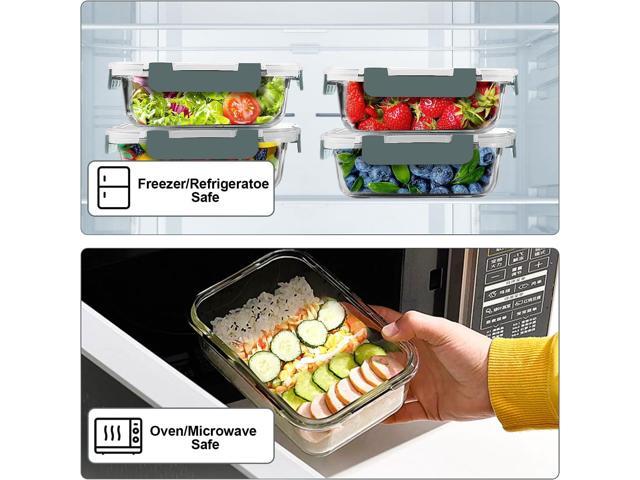 VERONES 10 Pack 22 OZ Glass Meal Prep Containers, Airtight Glass Lunch Containers Set, Glass Food Storage Containers with Lids,Exclusive of BPA,...