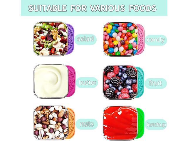 6Pack 6oz Stainless Steel Snack Containers for Kids, Easy Open Leak Proof Metal Toddler Snack Containers with Silicone Lids, Stackable Metal...