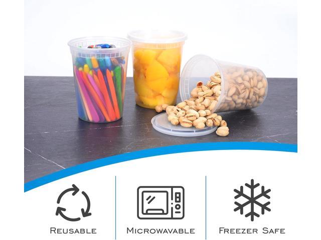 EDI [32 OZ, 40 Sets] Plastic Deli Food Storage Containers with Airtight Lids Microwave-, Freezer-, Dishwasher-Safe BPA Free Heavy-Duty Meal...