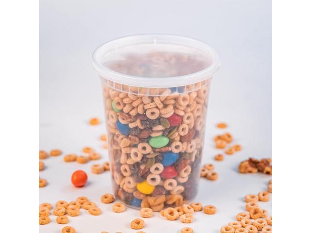 EDI [32 OZ, 40 Sets] Plastic Deli Food Storage Containers with Airtight Lids Microwave-, Freezer-, Dishwasher-Safe BPA Free Heavy-Duty Meal...