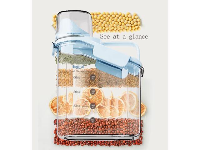 Cereal Containers Storage,2L Airtight Large Dry Food Storage Containers with Pouring Spout, Measuring Cup for Flour and Grain,BPA Free Plastic...