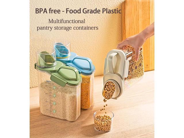 Cereal Containers Storage,2L Airtight Large Dry Food Storage Containers with Pouring Spout, Measuring Cup for Flour and Grain,BPA Free Plastic...