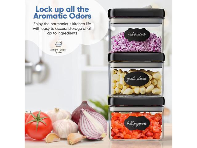 Chef's Path Airtight Food Storage Containers with Improved Lids, Set of 6, 1L Kitchen and Pantry Canisters for Coffee, Spices, and Dry Food,...