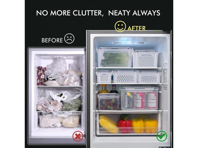 HOTEC 5-Pack Large Fruit Storage Container with Removable Colander, Dishwasher & microwave safe Largest 4.15L