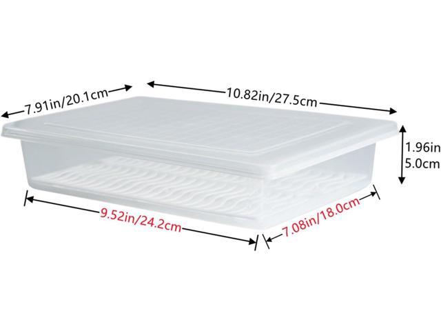 Food Storage Container, Plastic Food Containers with Removable Drain Plate and Lid, Stackable Portable Freezer Storage Containers - Tray to Keep...