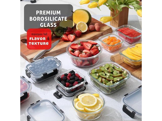 Nestl 48pc (24 Airtight, Freezer Safe Food Storage Containers and 24 Lids), Pantry Kitchen Storage Containers, Glass Meal Prep Container for Lunch,...
