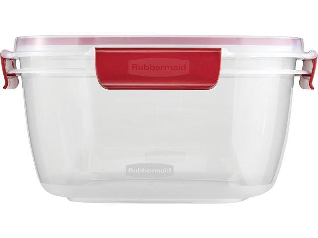 Rubbermaid Easy Find Lids 14-Cup Food Storage Container, Clear with Red Tabs