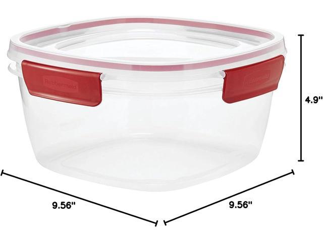 Rubbermaid Easy Find Lids 14-Cup Food Storage Container, Clear with Red Tabs