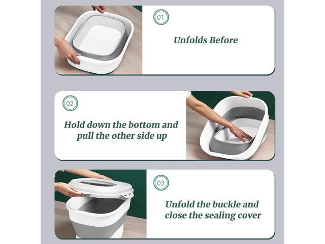Cereal Rice Food Storage Containers, Collapsible 20 to 50 Lbs Dispenser Bin with Rolling Wheel Airtight Locking Lid, Dog Pet Cat Flour Sugar...