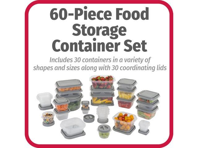 GoodCook EveryWare 60pc Container Set, BPA Free - 60-Piece Food Container Set, Microwave and Freezer Safe, Embossed Measurements, Secure Lids