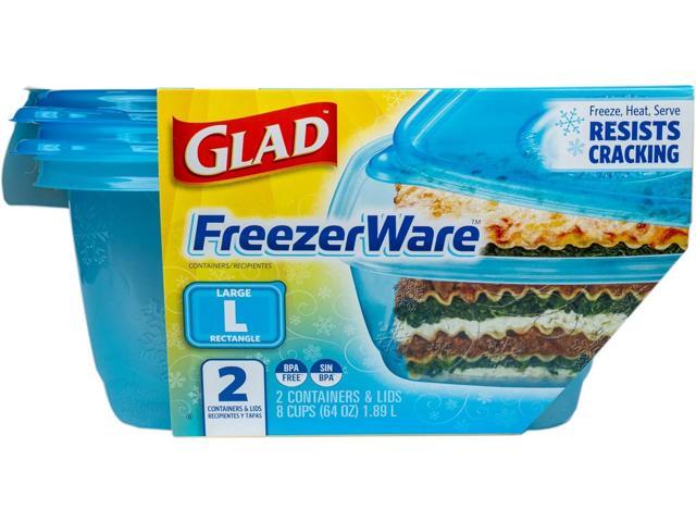 Gladware Freezerware Food Storage Containers, Large Rectangle Food Storage Containers for Everyday Use Food Containers Safe for Freezer, Hold...