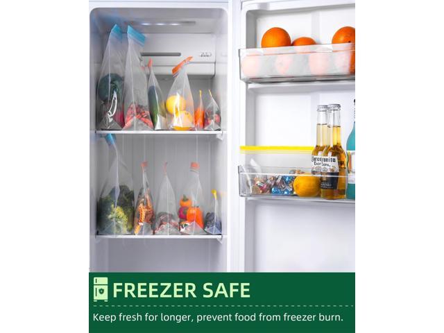 Lerine 20 Pack Reusable Freezer Bags Dishwasher Microwave Safe, Stand Up BPA Free Reusable Sandwich Bags, Silicone Free Leakproof Food Storage Bags...