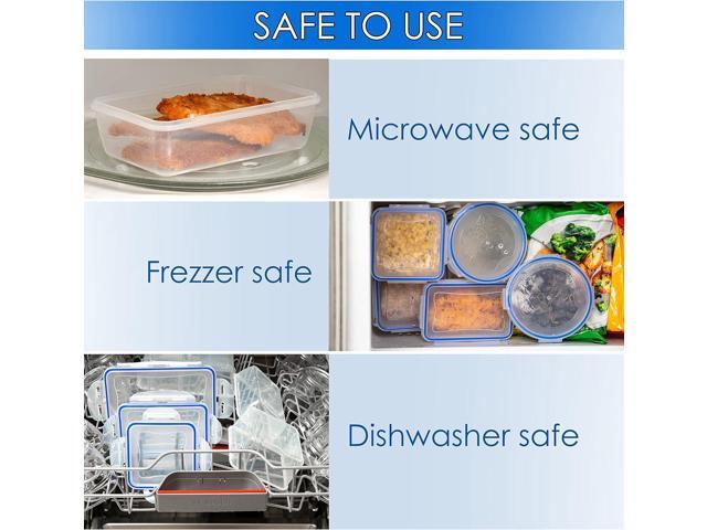 Moss & Stone Air Tight 16 Piece Plastic Food Storage Containers with Lids, Safe Lunch Box Set For DIshwasher and Microwave, Leak Proof Storage...