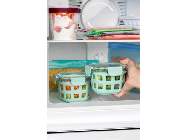 Ello Duraglass 2-Pack 2 Cup Reusable Glass Container Jar with Leak Proof Lids and Protective Silicone Sleeves Perfect for Overnight Oats, Snacks,...