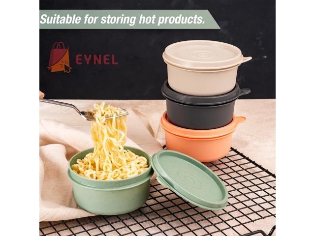 9 oz Small Round Food Storage Containers with Lids Set of 10, Airtight Leakproof Reusable, Plastic To Go Bento Box, Mini Lunch Box, Snack Storage...