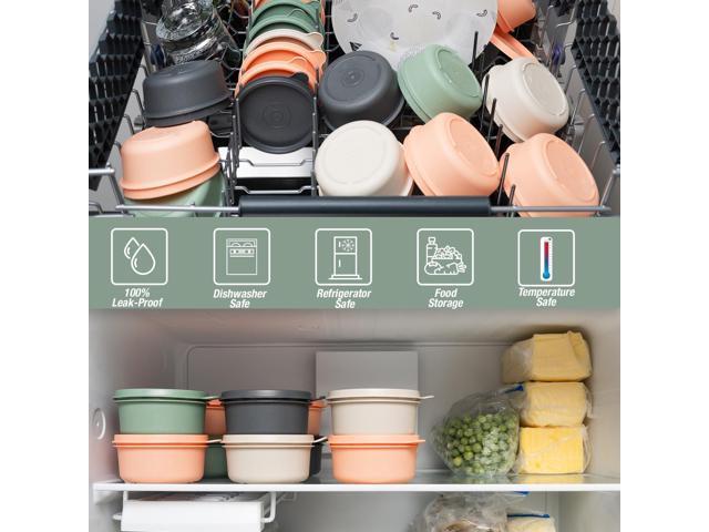 9 oz Small Round Food Storage Containers with Lids Set of 10, Airtight Leakproof Reusable, Plastic To Go Bento Box, Mini Lunch Box, Snack Storage...
