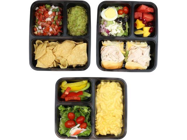 10 Pack - SimpleHouseware 3 Compartment Food Grade Meal Prep Storage Container Boxes (36 ounces)