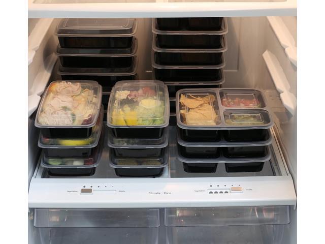 10 Pack - SimpleHouseware 3 Compartment Food Grade Meal Prep Storage Container Boxes (36 ounces)