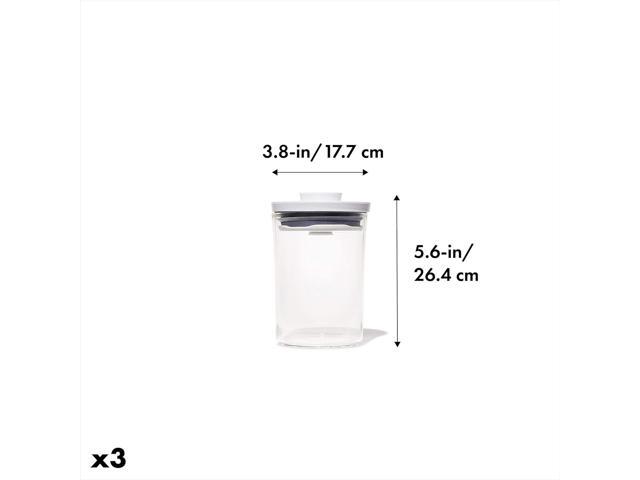 OXO Good Grips 3-Piece Mini Round POP Canisters Includes three 0.6 Qt/0.6 L Airtight Food Storage Containers Ideal for tea, sugar cubes BPA...