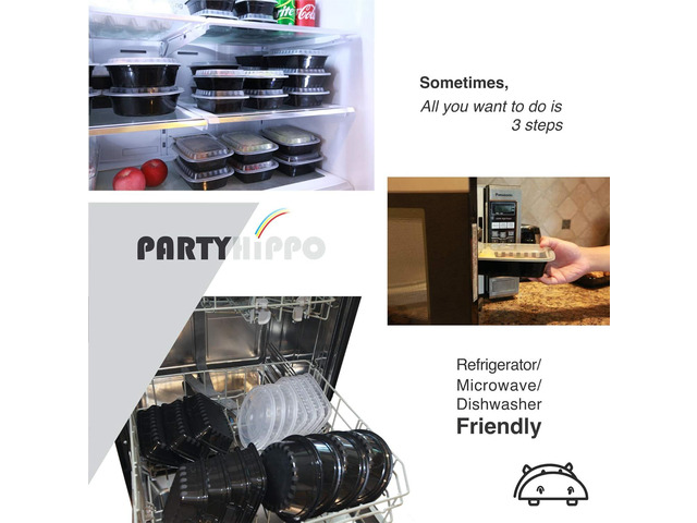 PARTYHIPPO Small Meal Prep Containers Single Lids, 12 OZ 12-pack, Food Storage Bento BPA Free Stackable Reusable Lunch Boxes,...