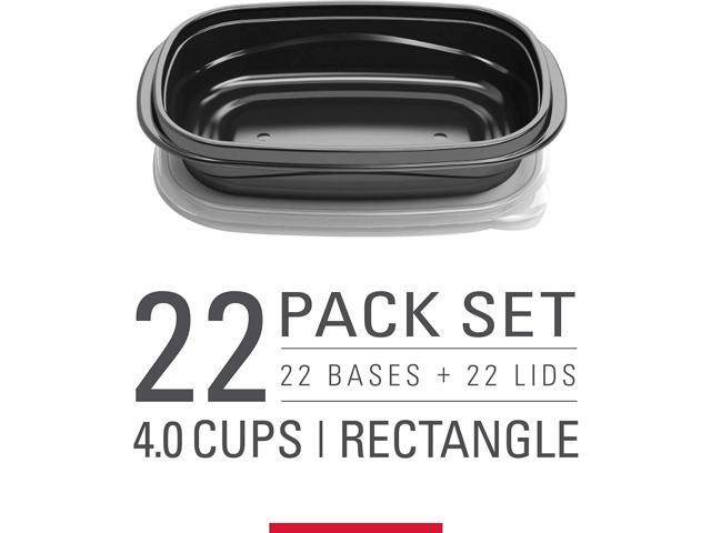 Rubbermaid TakeAlongs Food Storage Containers, Set of 22 (44 Pieces Total) for Meal Prep, Lunch for Adults & Kids Reusable & Stackable, 4-Cup,...