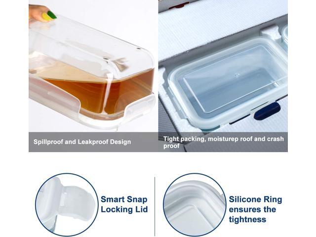 Bayco 8 Pack Glass Food Storage, Meal Prep Containers, Airtight with Lids - BPA-Free & Leak Proof (8 lids & 8 Containers) 30oz
